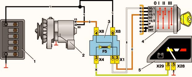 Схема аккумулятор-генератор
